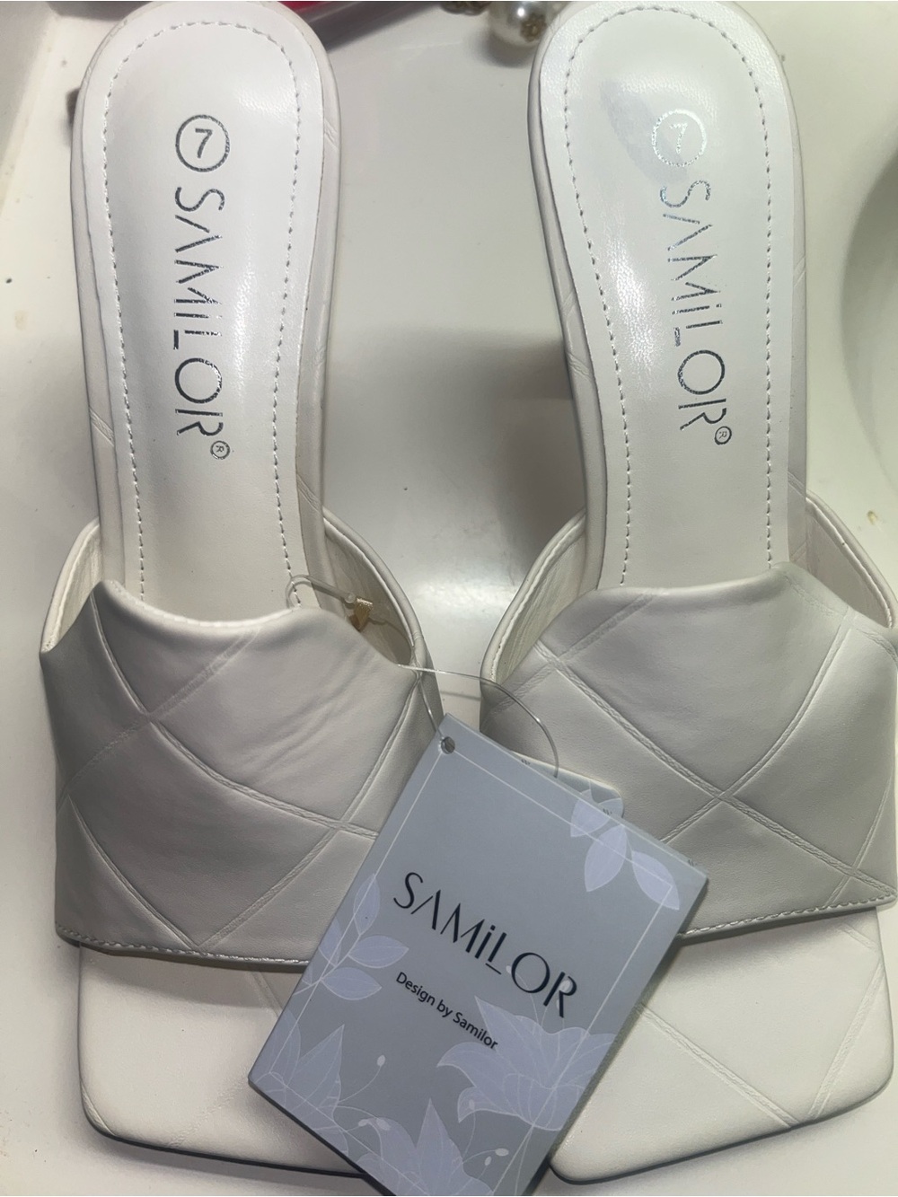 Milor Quilted Slide Mules in Cream